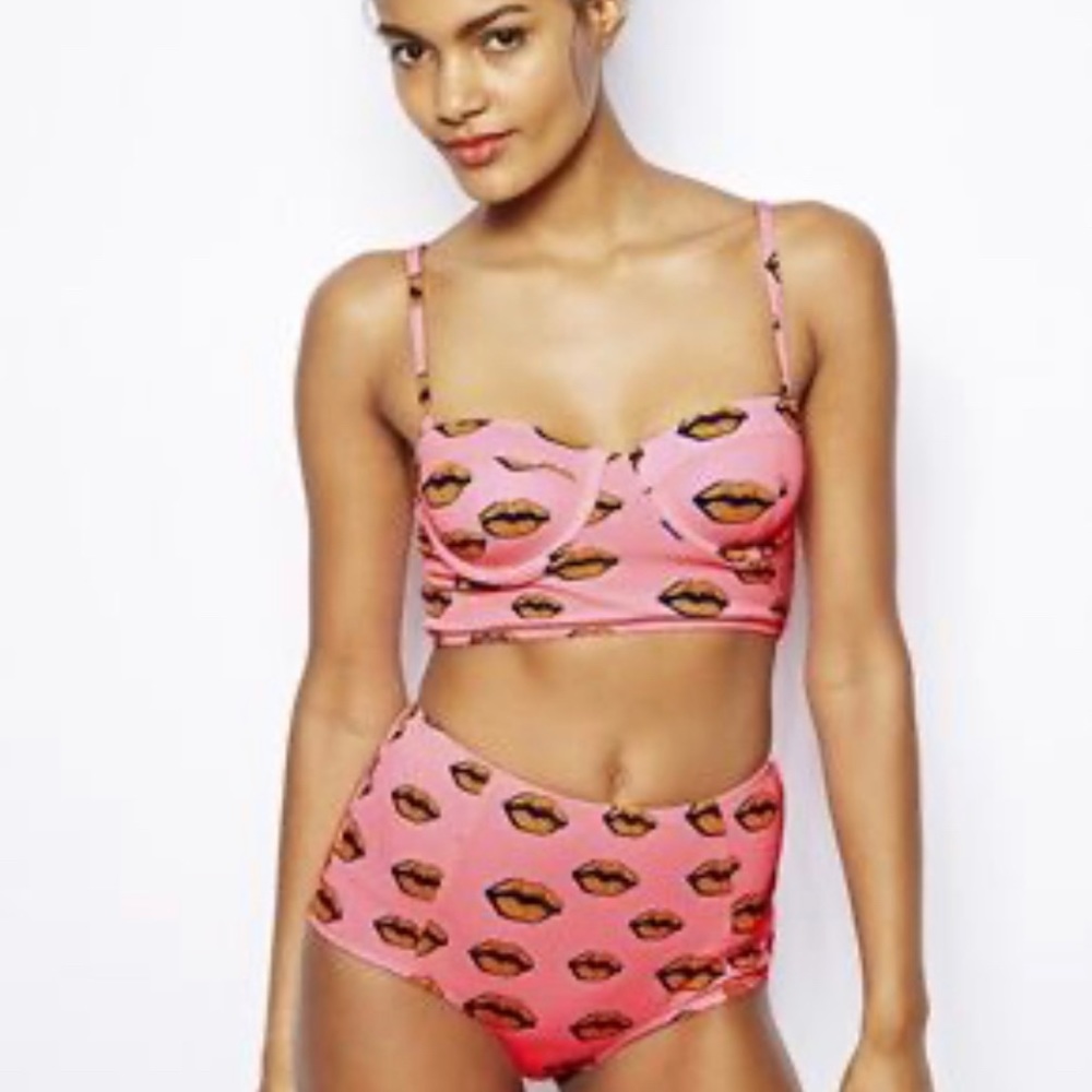 RIVER ISLAND HIGH WAISTED TWO PIECE SWIMSUIT